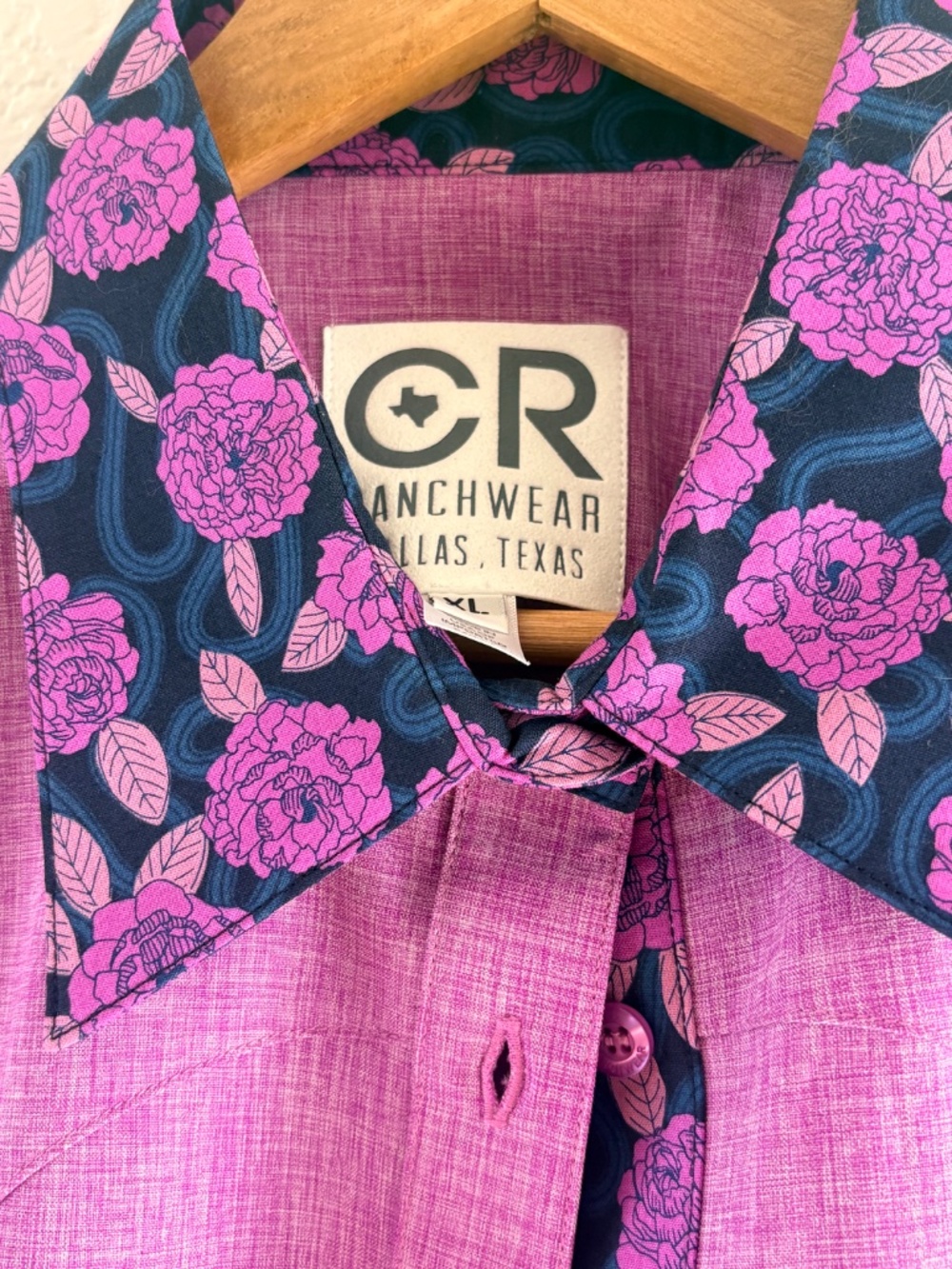CR Ranch Wear purple button down - Picture 3 of 3